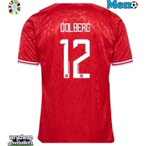 Denmark Kasper Dolberg #12 Replica Home Shirt Euro 2024 Short Sleeve